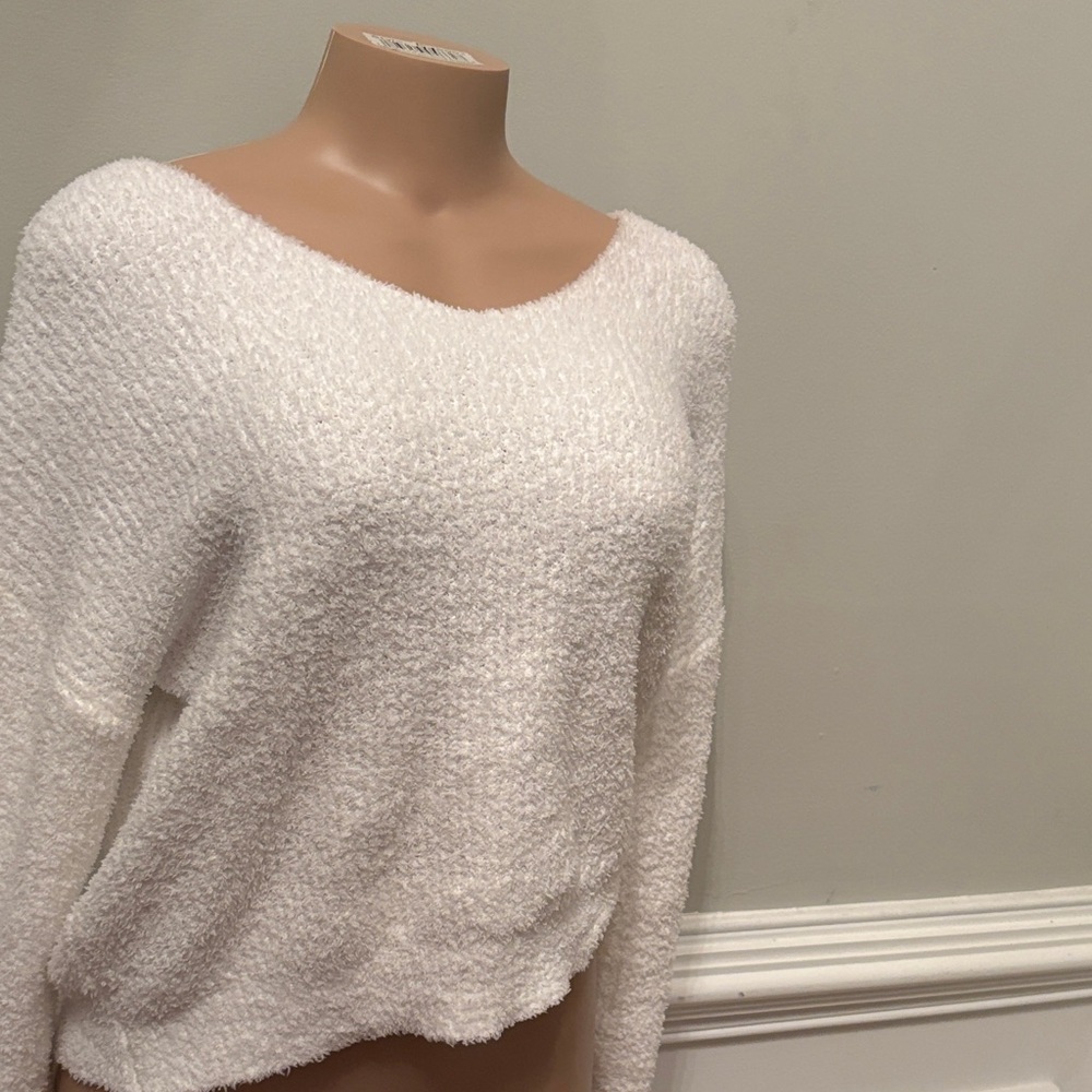 SHEIN Soft White Scoop Neck Sweater